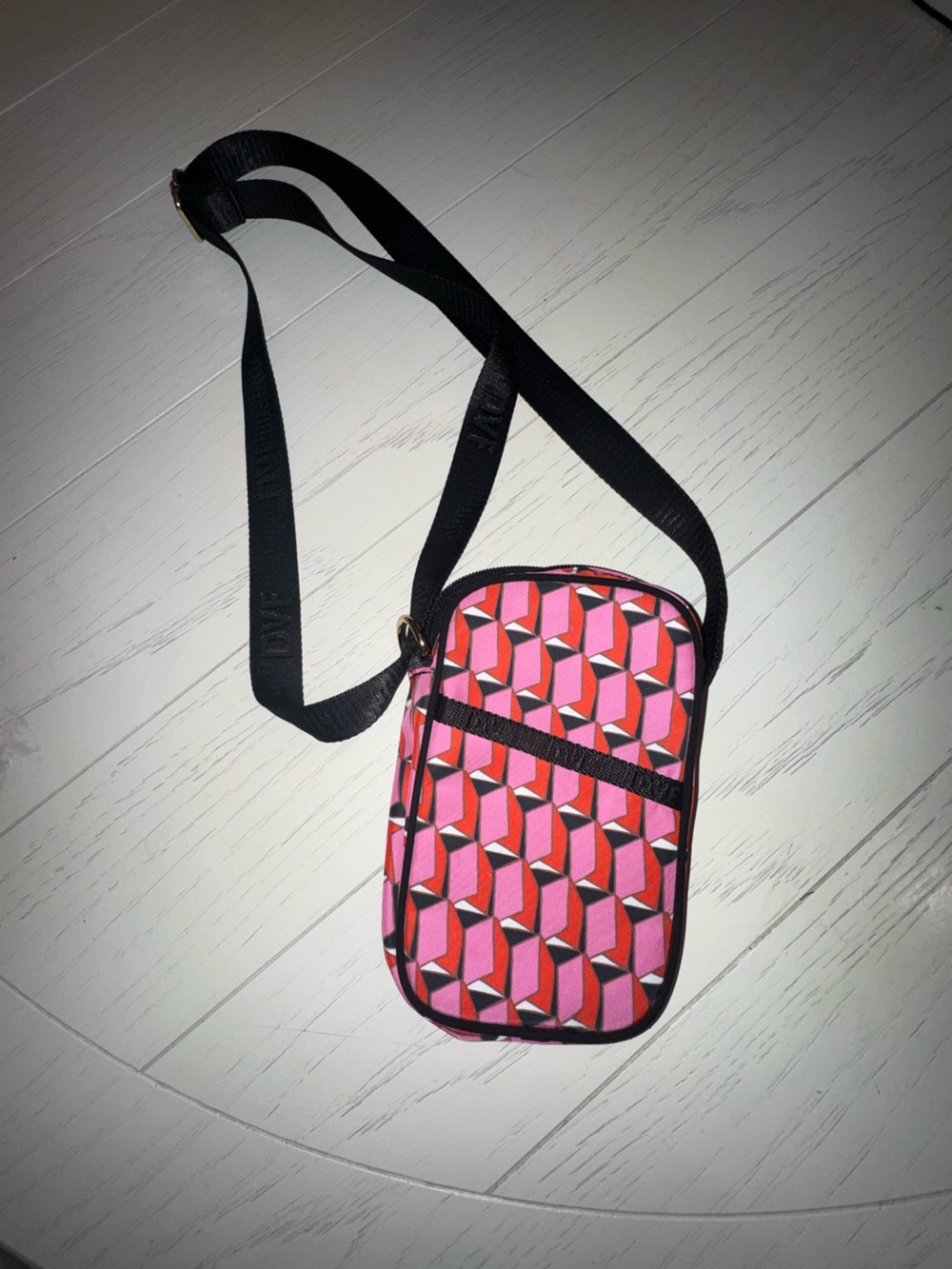 Diane Von Furstenberg Pink Geometric Crossbody Bag